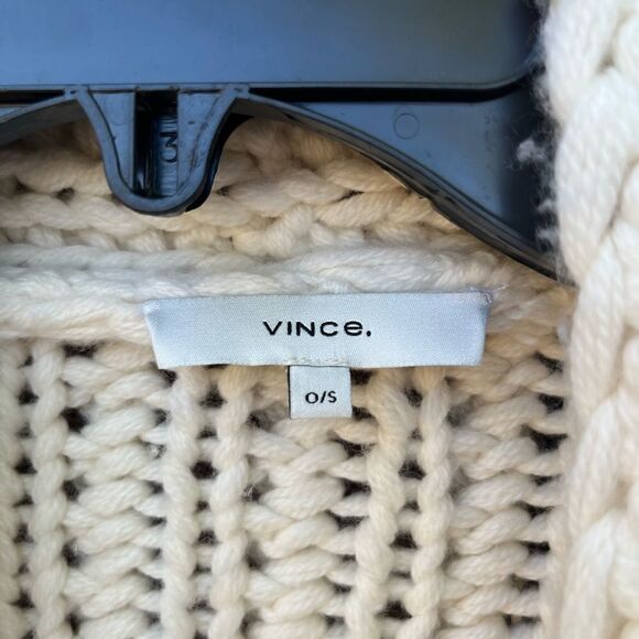 Vince Hand Knit Twisted Cable Cardigan Cashmere/Wool NWT One size RARE - Picture 7 of 13